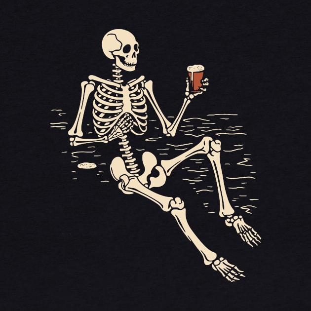 Skeleton drinking beer by Fairy1x